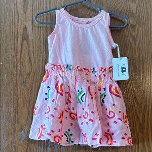 Emperor Baby NWT Pink Sleeveless Kids Dress with Colorful Patterns Size 18m